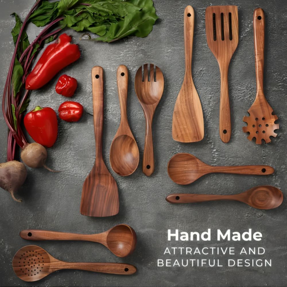 Teak Wooden Utensil Set