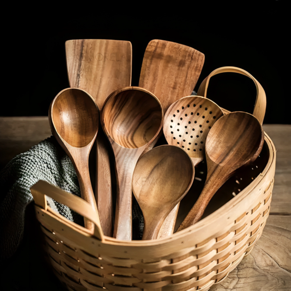 Teak Wooden Utensil Set