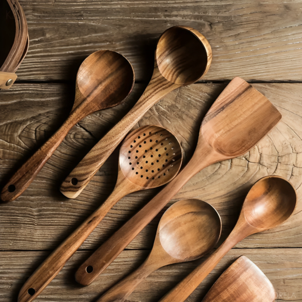 Teak Wooden Utensil Set