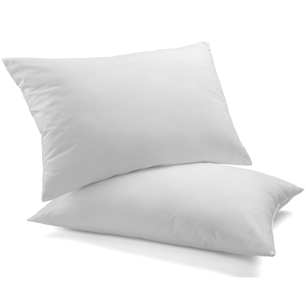 Premium Duck Feather Down Pillows - Twin Pack