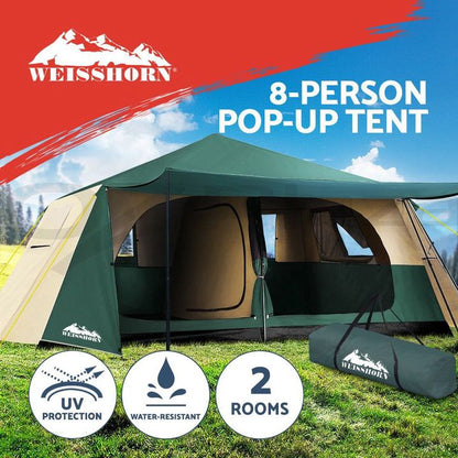 Family Camping Tent | 2 Rooms | 8 Persons