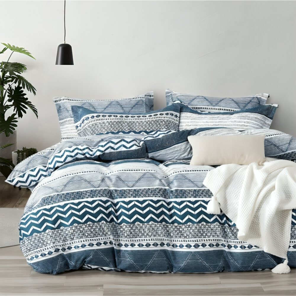 Blue Waves Ultra Soft Printed Quilt Duvet Cover Set - 30% OFF TODAY