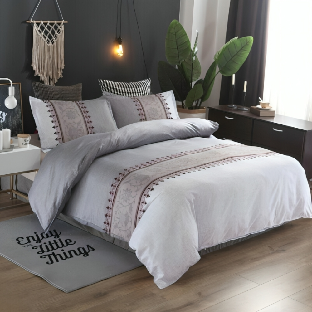 Bohemian Grey Ultra Soft Printed Quilt Duvet Cover Set - 30% OFF TODAY