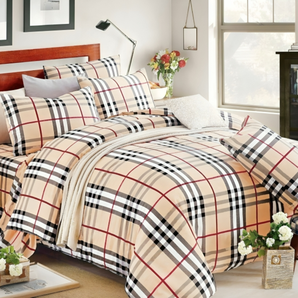 Burberry Style - 100% Pure Cotton Duvet Cover Set