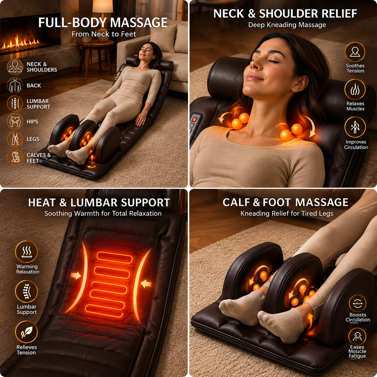 ThermaLuxe™ Full-Body Heat &amp; Massage Mat