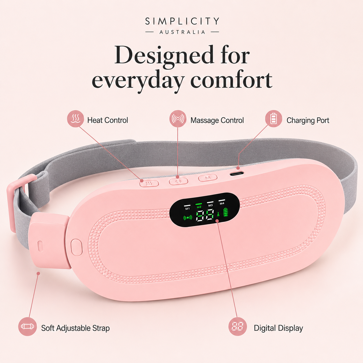 LunaWarm™ Menstrual Comfort Heat &amp; Massage Belt