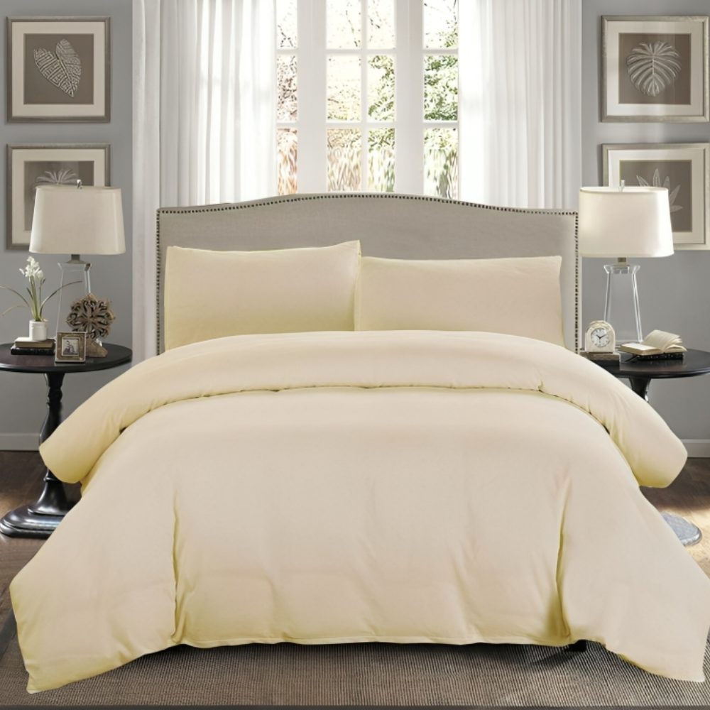 SoftLux™ Quilt Duvet Cover Set - Cream