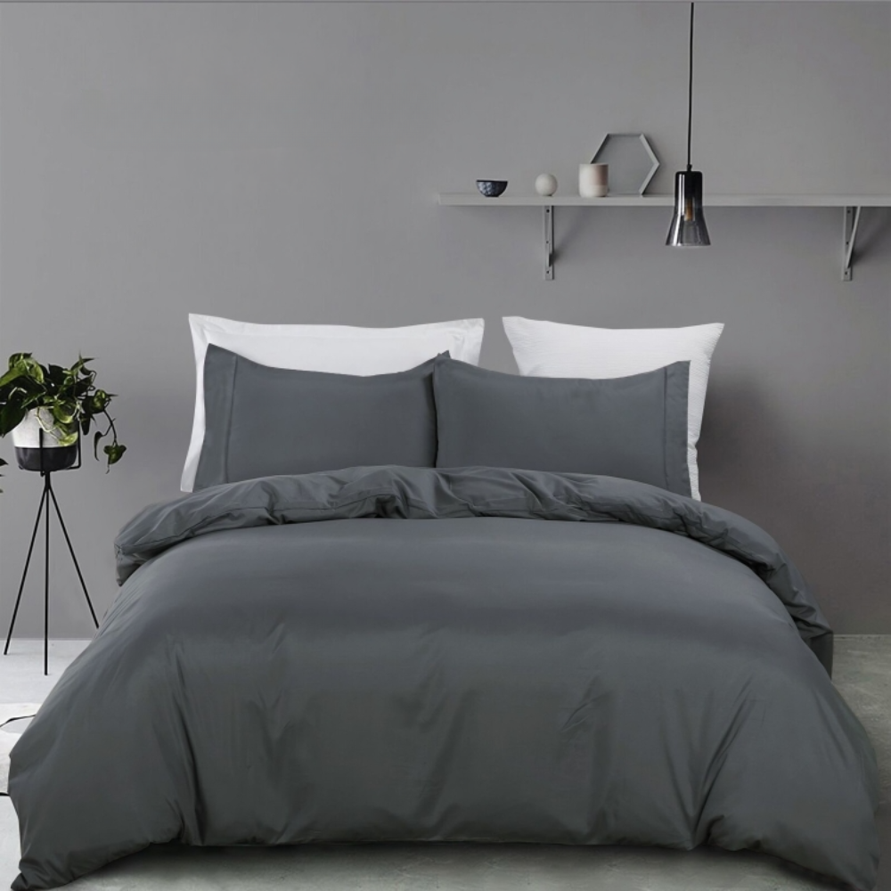 SoftLux™ Quilt Duvet Cover Set - Charcoal | 30% OFF TODAY