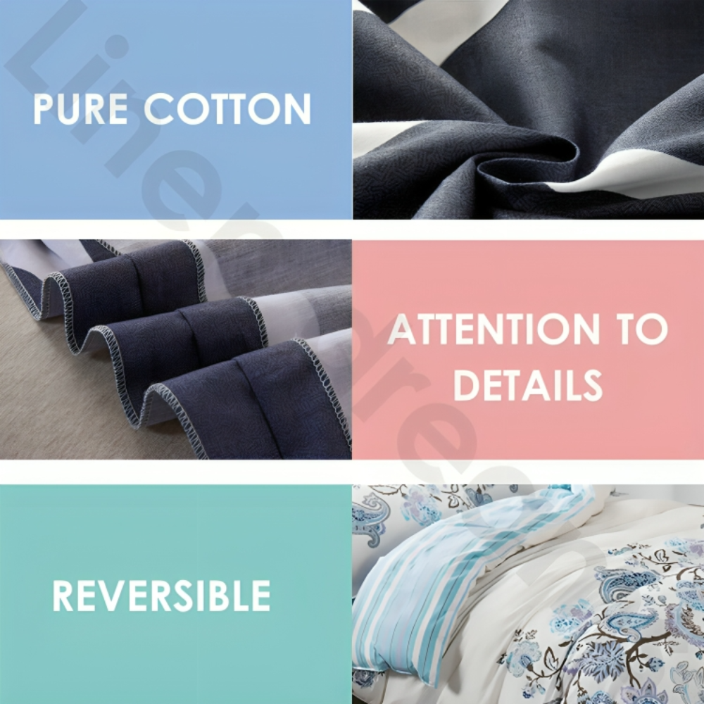 100% Pure Cotton Duvet Cover Set