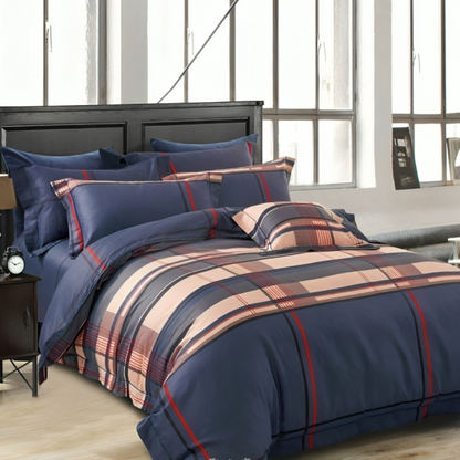 Navy Elegance - 100% Pure Cotton Duvet Cover Set