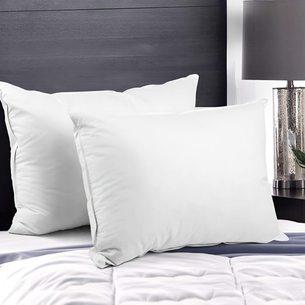 Premium Duck Feather Down Pillows - Twin Pack