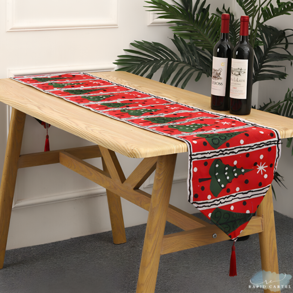 Christmas Linen Table Runner &amp; Placemats