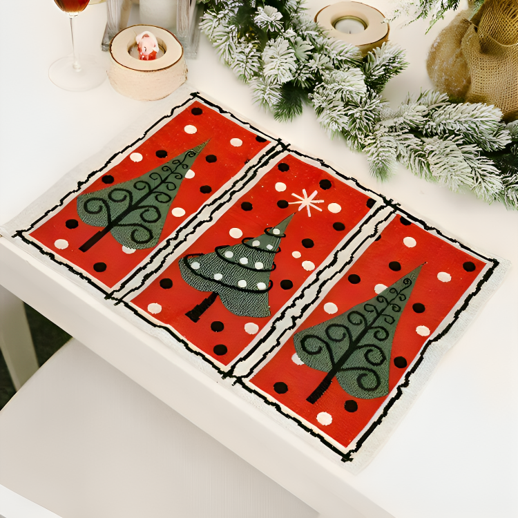 Christmas Linen Table Runner &amp; Placemats