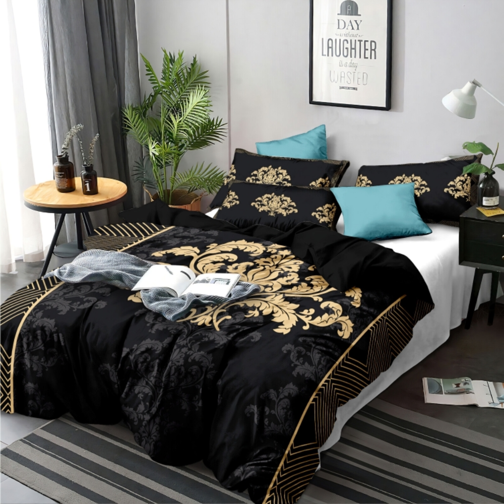 Regal Black - 100% Pure Cotton Duvet Cover Set