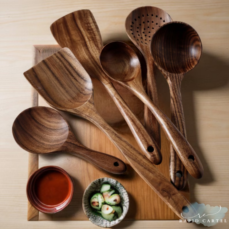 Premium Teak Wood Utensil Set Simplicity Australia
