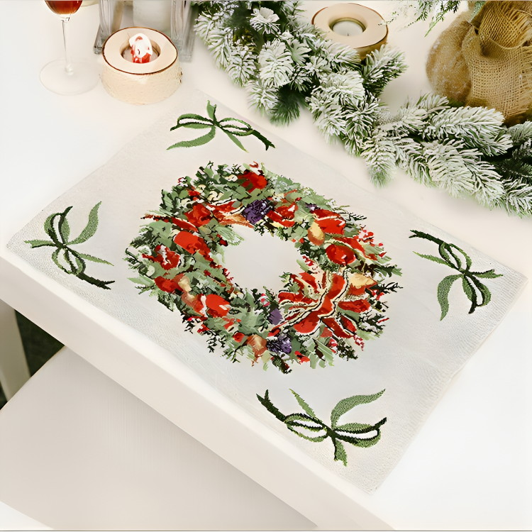 Christmas Linen Table Runner &amp; Placemats