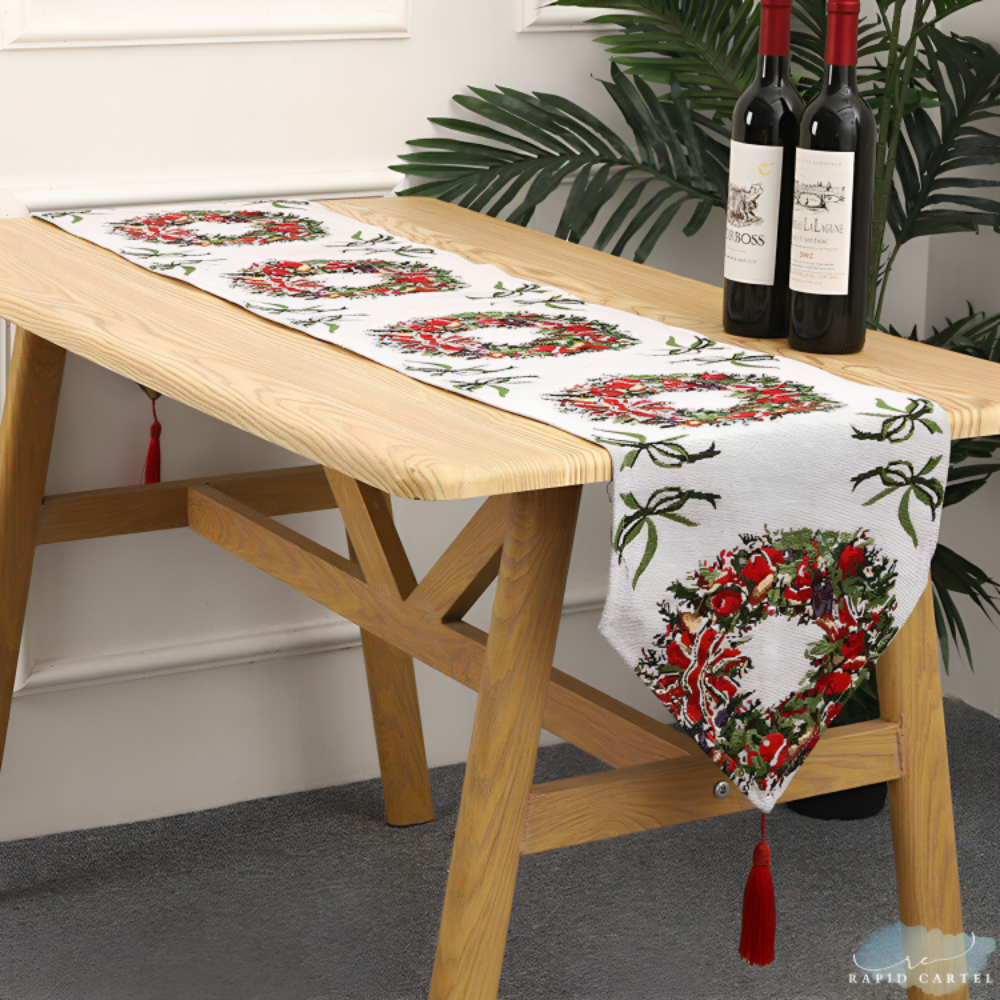 Christmas Linen Table Runner &amp; Placemats