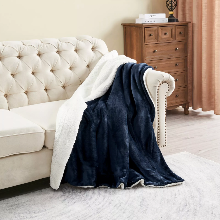 Deluxe Sherpa Flannel Fleece Blanket | Ultra Soft &amp; Warm