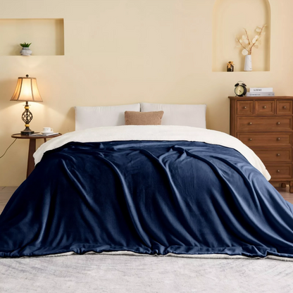Deluxe Sherpa Flannel Fleece Blanket | Ultra Soft &amp; Warm